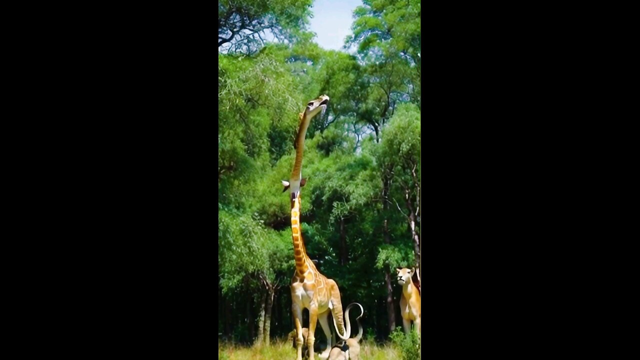 "Unbelievable Moment! Dragon Emerges from the Mysterious Giraffe's Mouth in the Jungle!"