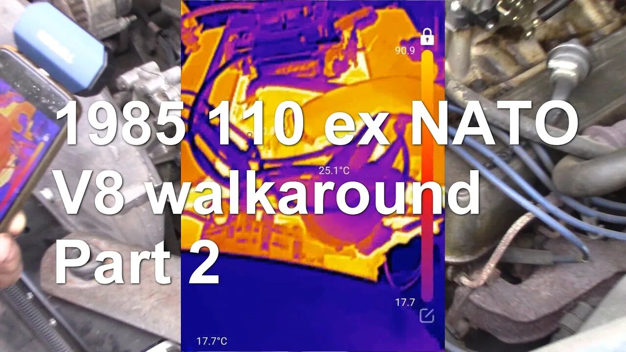 1985 110 ex NATO V8 walkaround Part 2 Overheating! (or is it?)