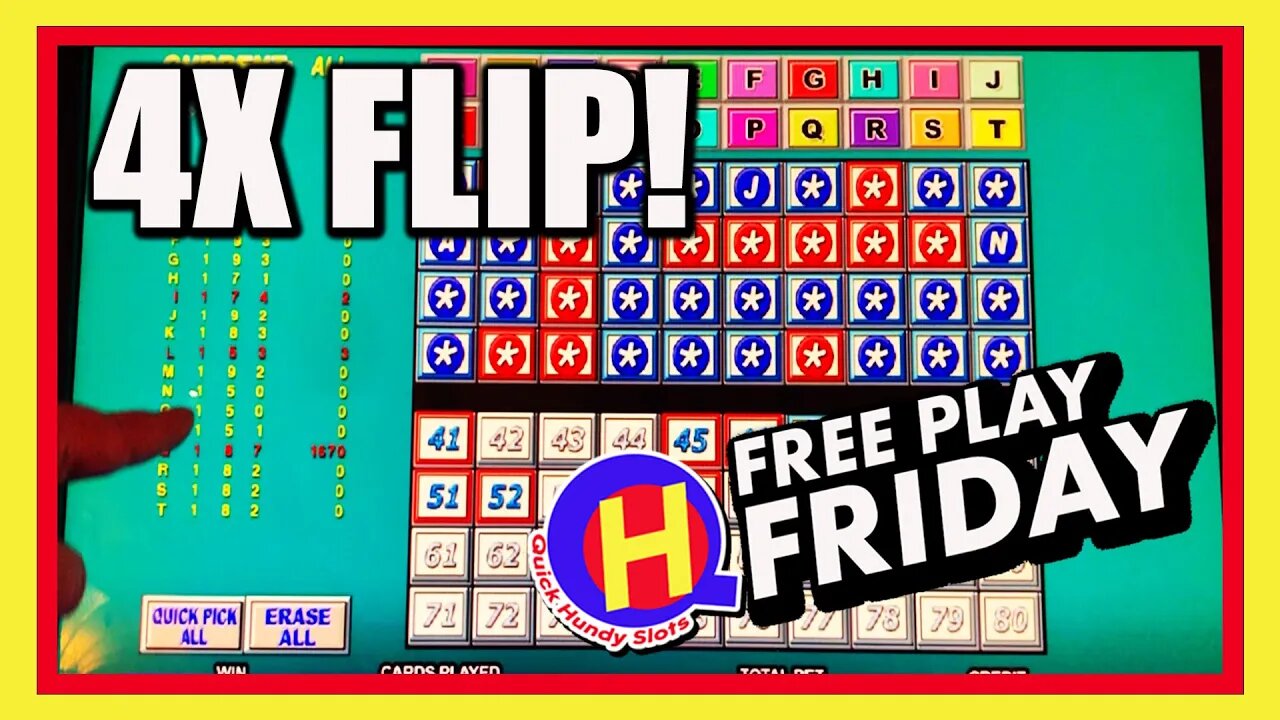 Free Play Friday! Sweet 4X Flip on Multicard KENO!