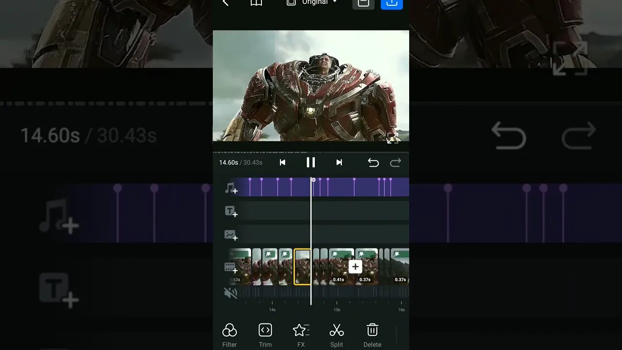 Vn video editing for Avengers movie