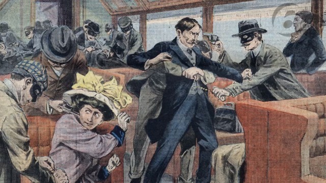 The first train robbery happened in Seymour, Indiana.