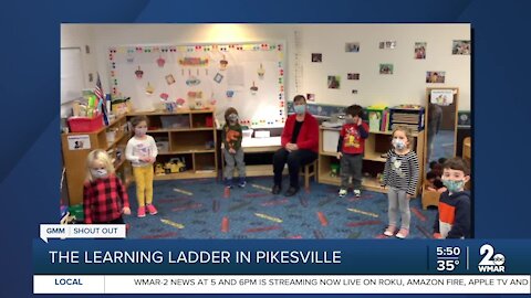 Preschoolers at the Oheb Shalom's Learning Ladder say Good Morning Maryland