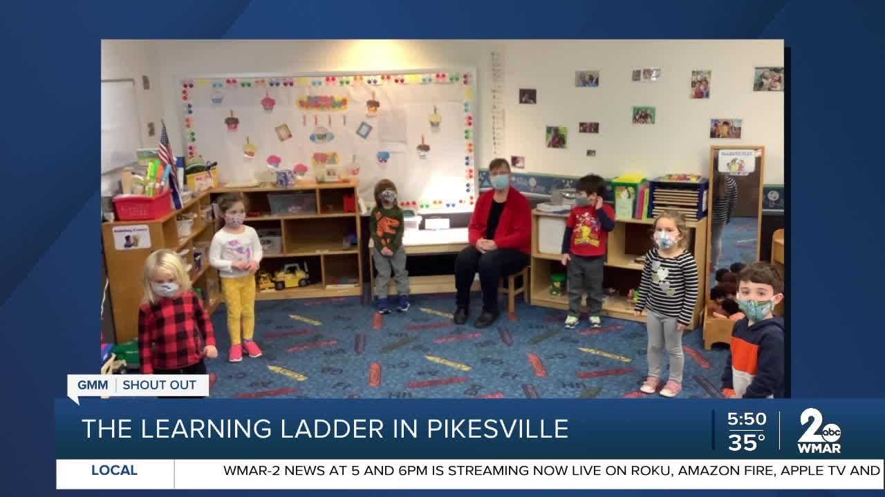 Preschoolers at the Oheb Shalom's Learning Ladder say Good Morning Maryland