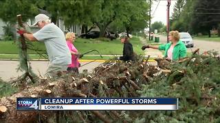 Cleanup efforts underway in Lomira, following severe storm