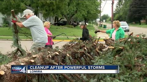 Cleanup efforts underway in Lomira, following severe storm