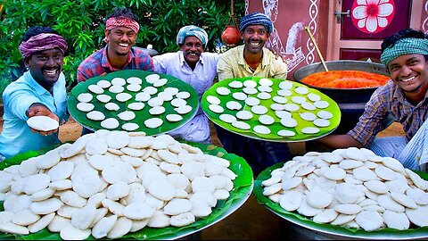 1000 IDLI with MUTTON KULAMBU | Best Combination Village Recipes | 1000 Idlis Cooking in Village