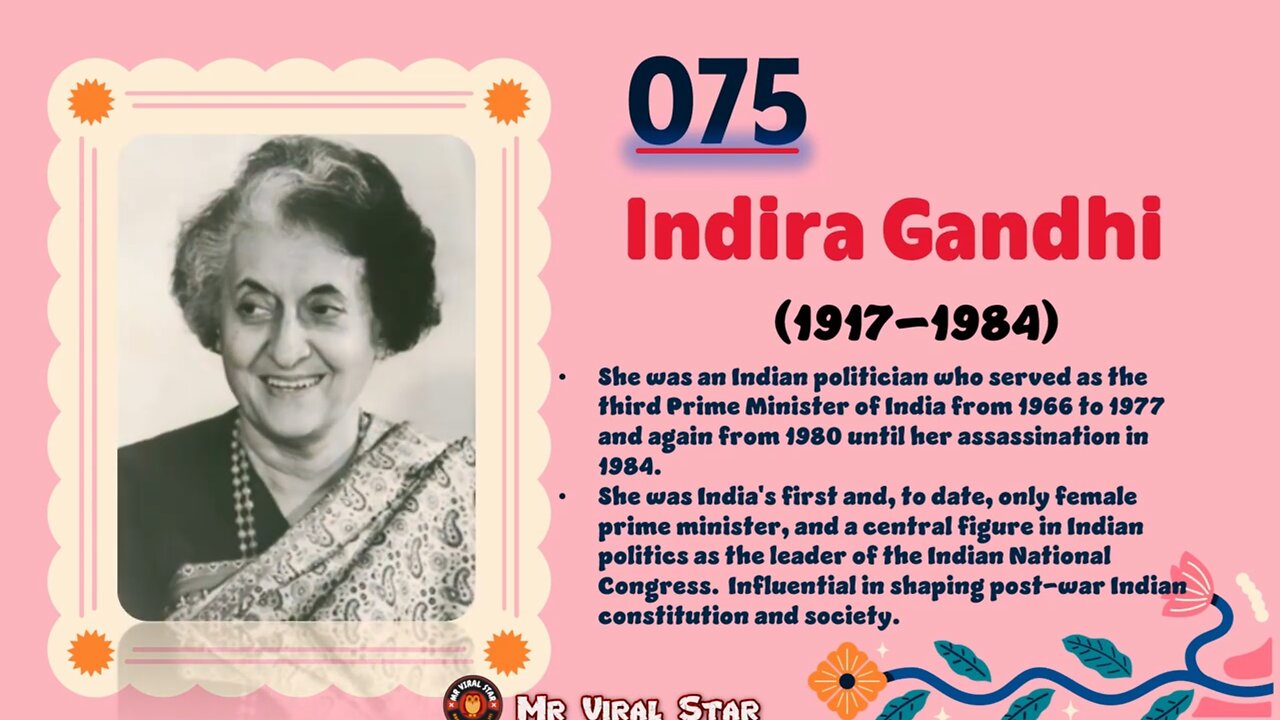 Indira Gandhi (1917–1984)| TOP 150 Women That CHANGED THE WORLD | Short Biography