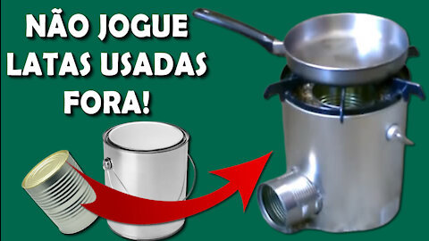 DO NOT THROW USED CANS OUT! MAKE A BEAUTIFUL STOVE.