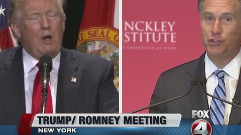 Mitt Romney meets with Donald Trump