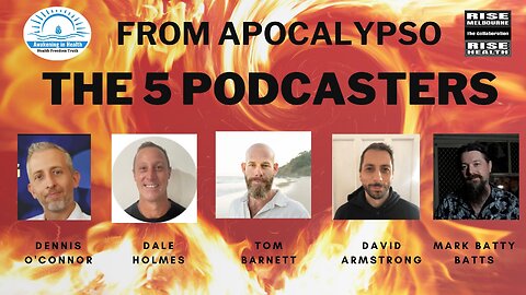 Apocalypso FNQ 23 The 5 Podcasters: Tom Barnett, Dale Holmes, Dave Armstrong, Mark Batts and me 💪💪