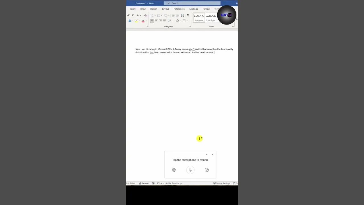 How to use Dictation in Microsoft Word