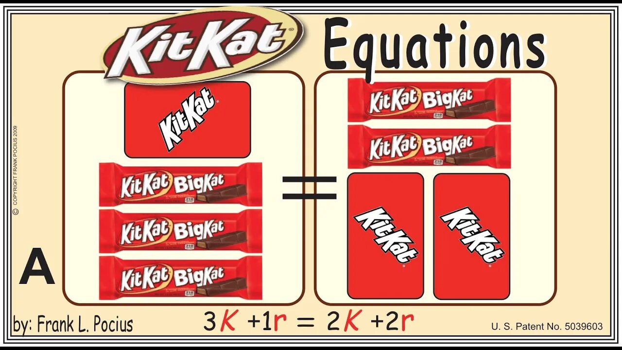 VISUAL KITKAT BIG 3K+1r=2K+2r EQUATION _ SOLVING BASIC EQUATIONS _ SOLVING BASIC WORD PROBLEMS