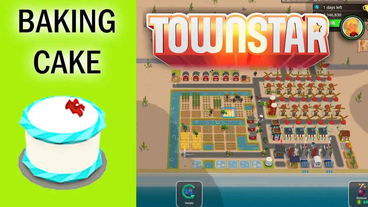 Townstar: Cake layout( 8 cakes per hour )