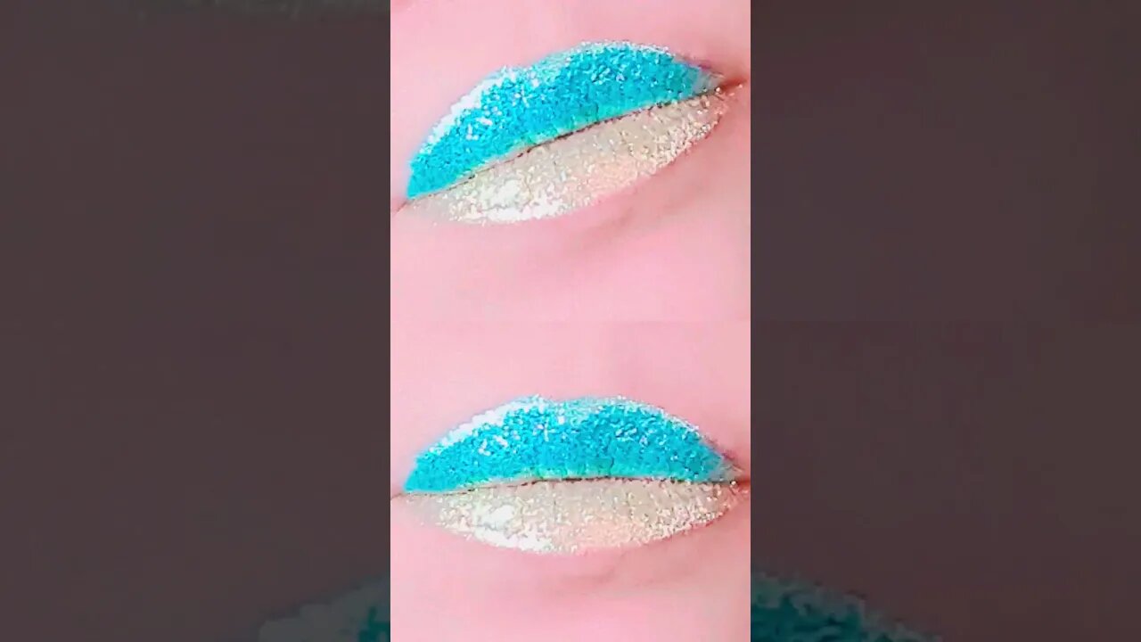 Glitter Creative Lip Art Makeup Design #shorts #shortvideo #viral #lipswatches #trending #fyp #short