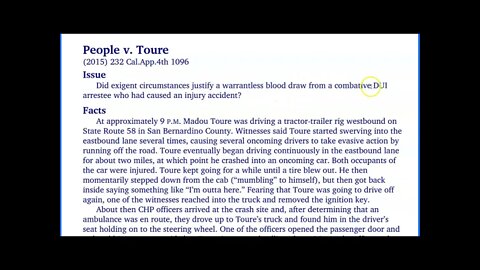 Part 7 - Police Exigency & Warrantless Entry Explained - Case People v Toure