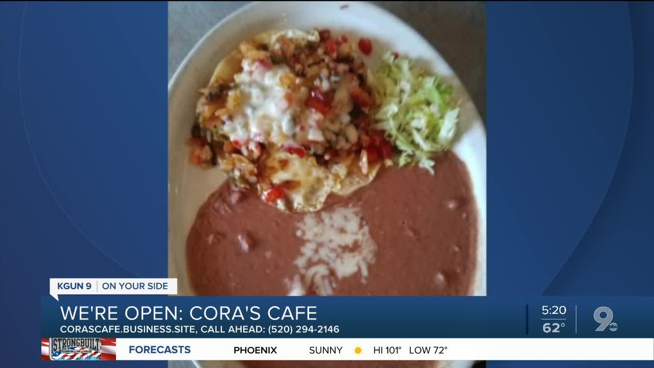 Cora's Cafe selling takeout meals