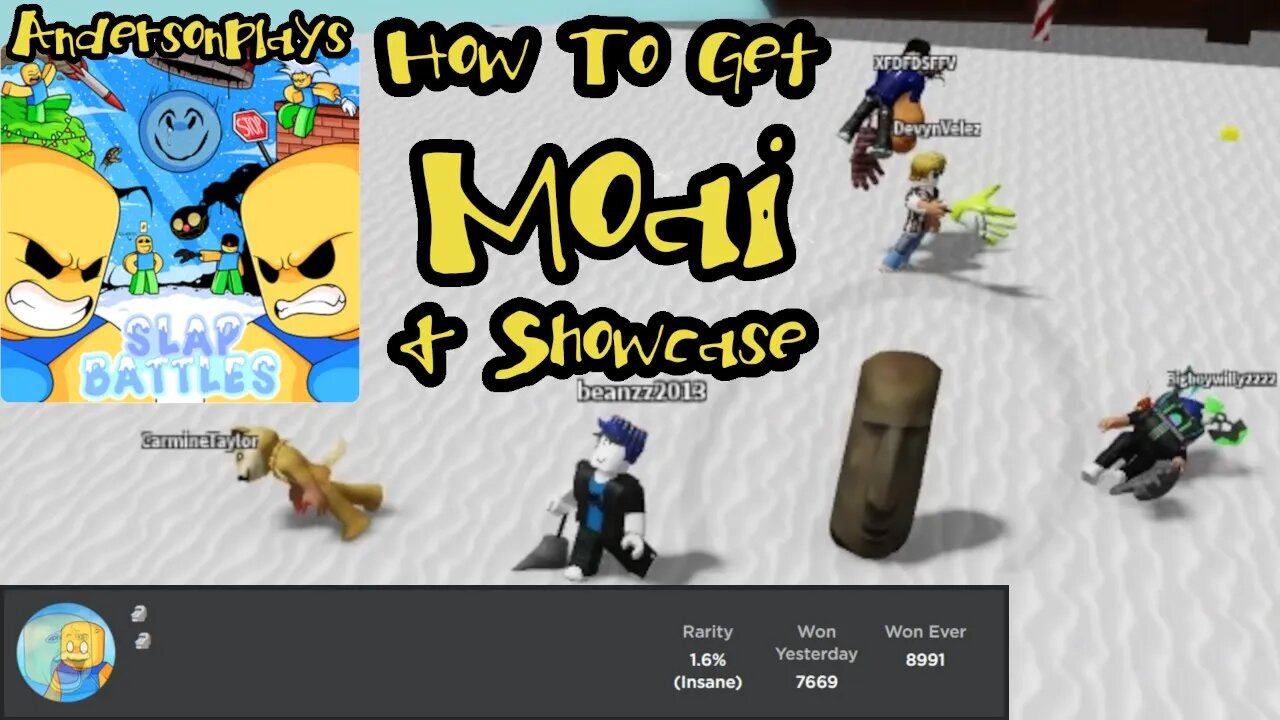 AndersonPlays Roblox [🗿] Slap Battles👏 - How To Get Moai And Moai Showcase