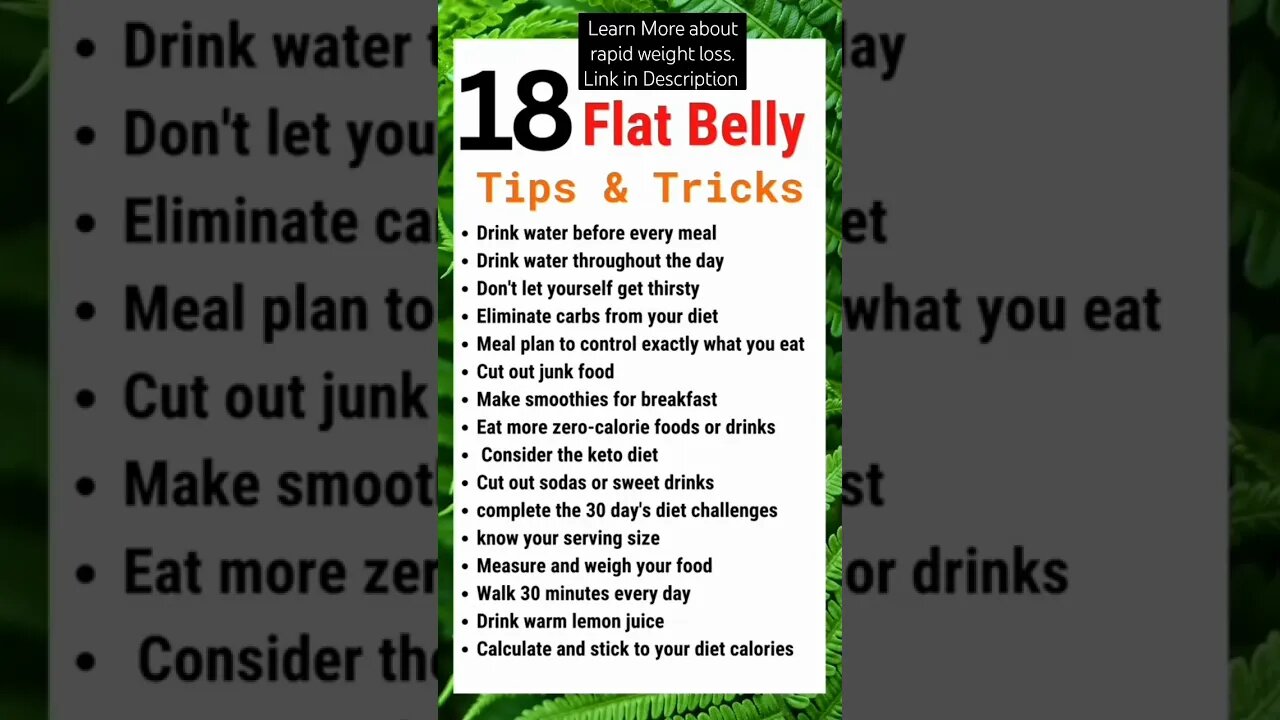 18 Flat Belly Tricks and Tips | Transform Your Belly to a Flat Stomach | Burns Stomach Fat #shorts