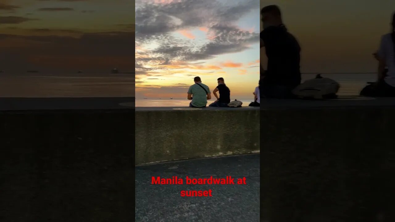 Amazing Sunset! Manila, the Philippines walk on Boardwalk