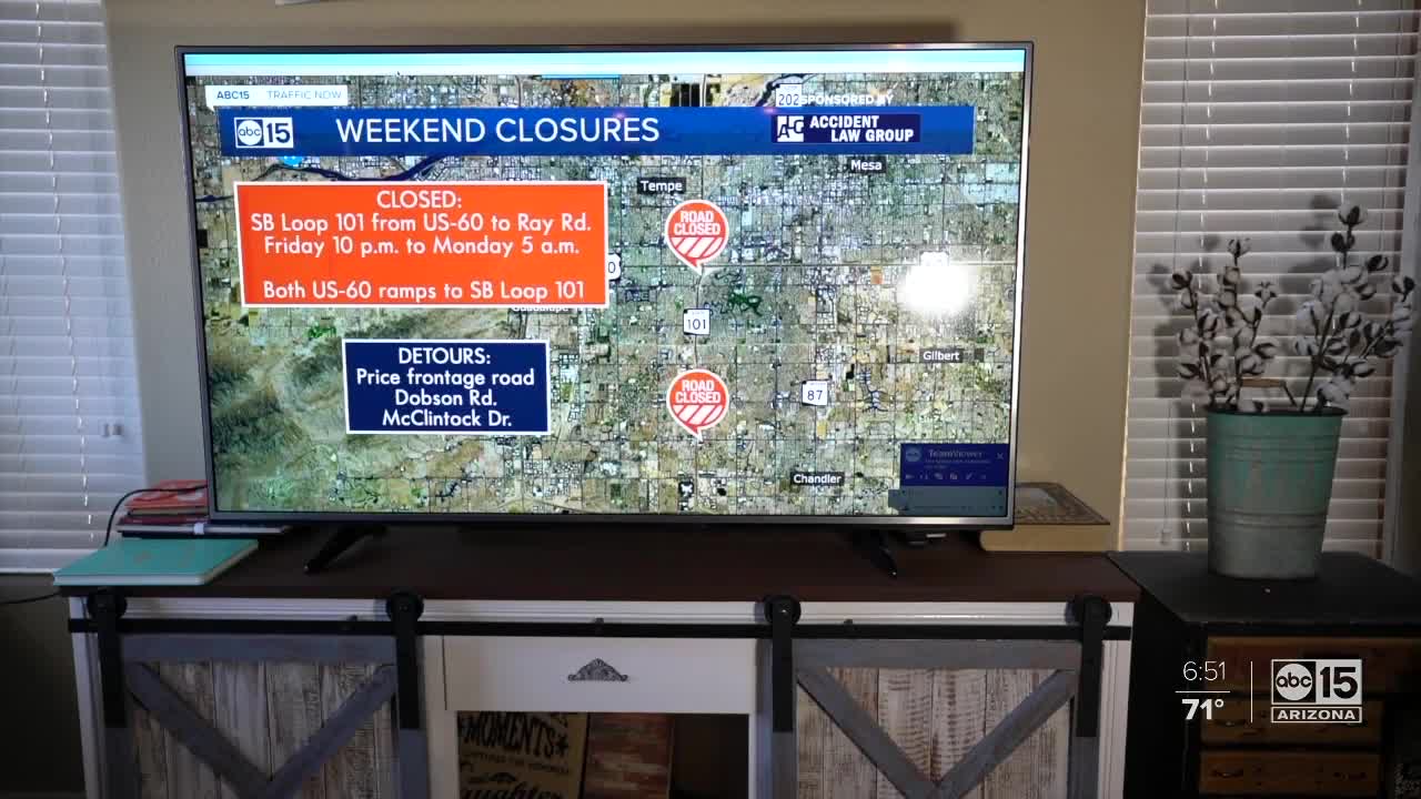 Weekend road closures across the valley due to construction