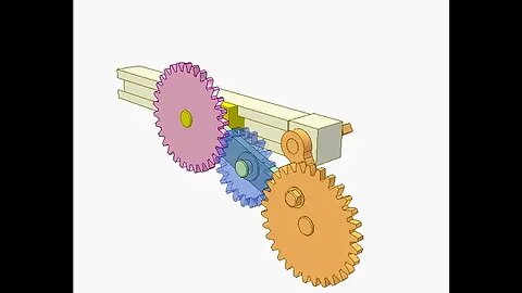 2219 Slider crank mechanism with gears on conrod