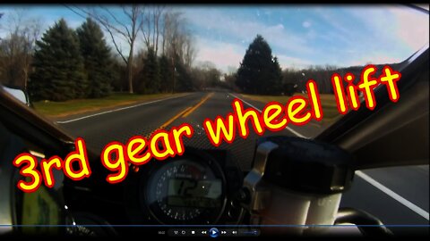 3rd gear tire lift on 2005 ZX10R