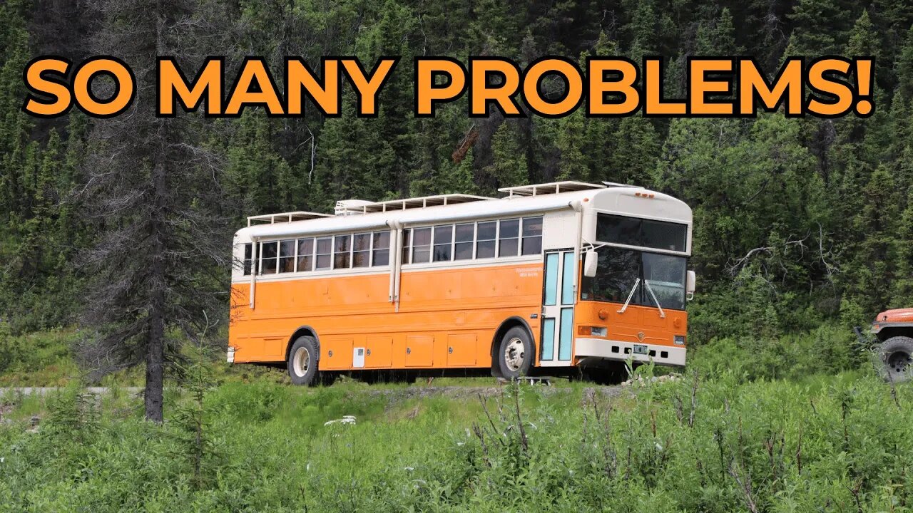 3 Major Bus Problems in 400 Miles! Skoolie Travel Timelapse - Calgary to Grande Prairie