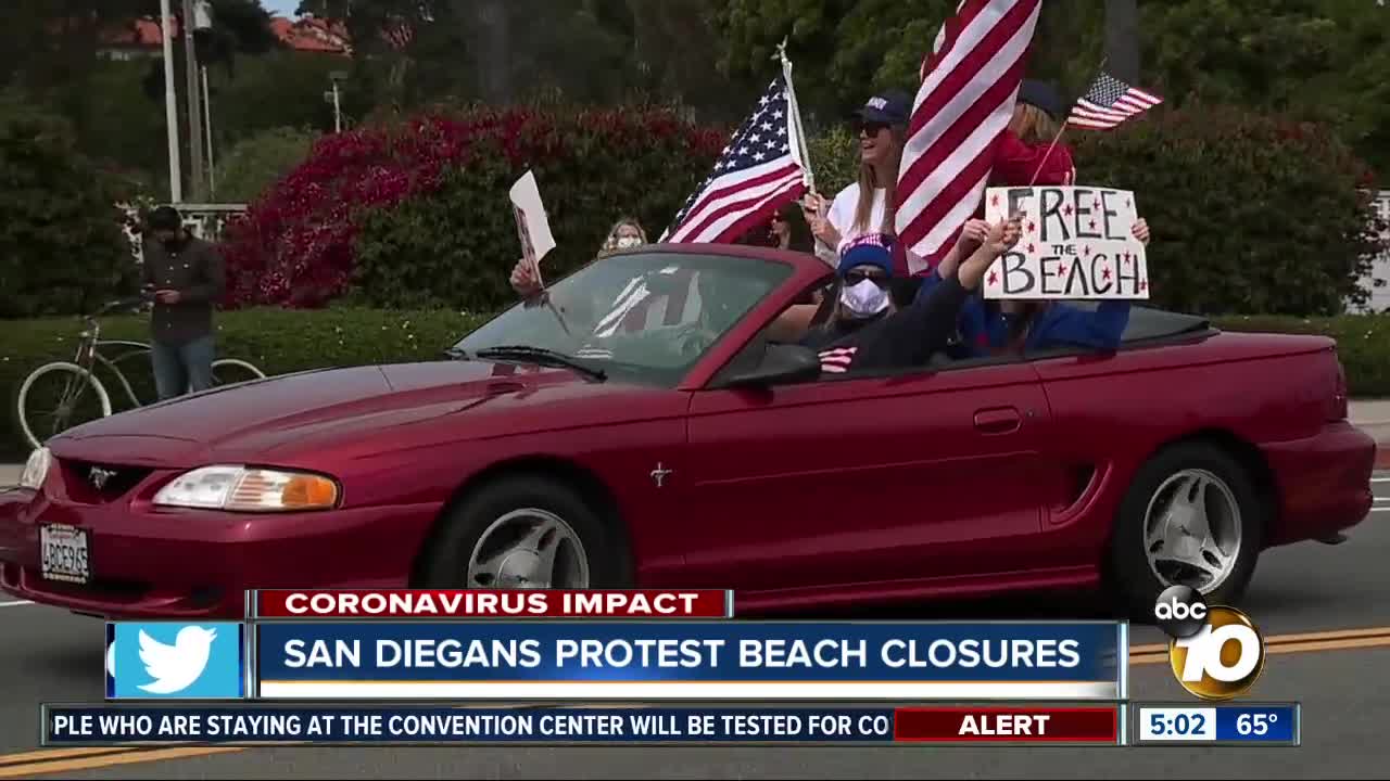 San Diego County residents protest beach closures