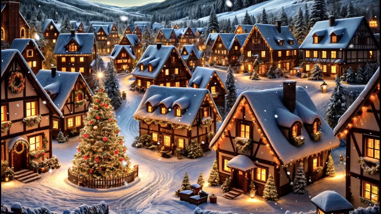 SILENT CHRISTMAS NIGHT SNOWY VILLAGE RELAXING SOFT MUSIC