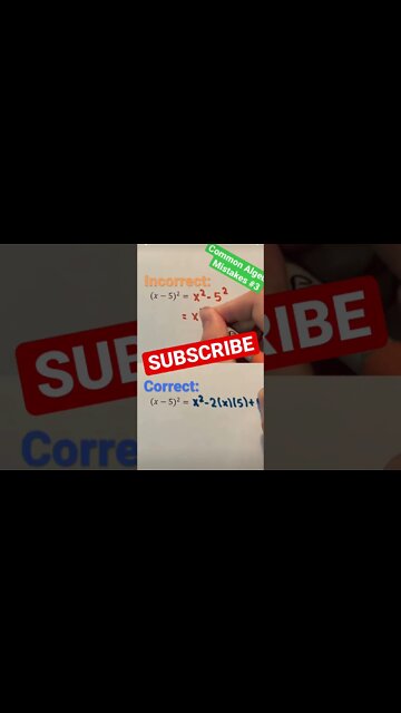 COMMON MISTAKES IN ALGEBRA - facotiring and expansion.