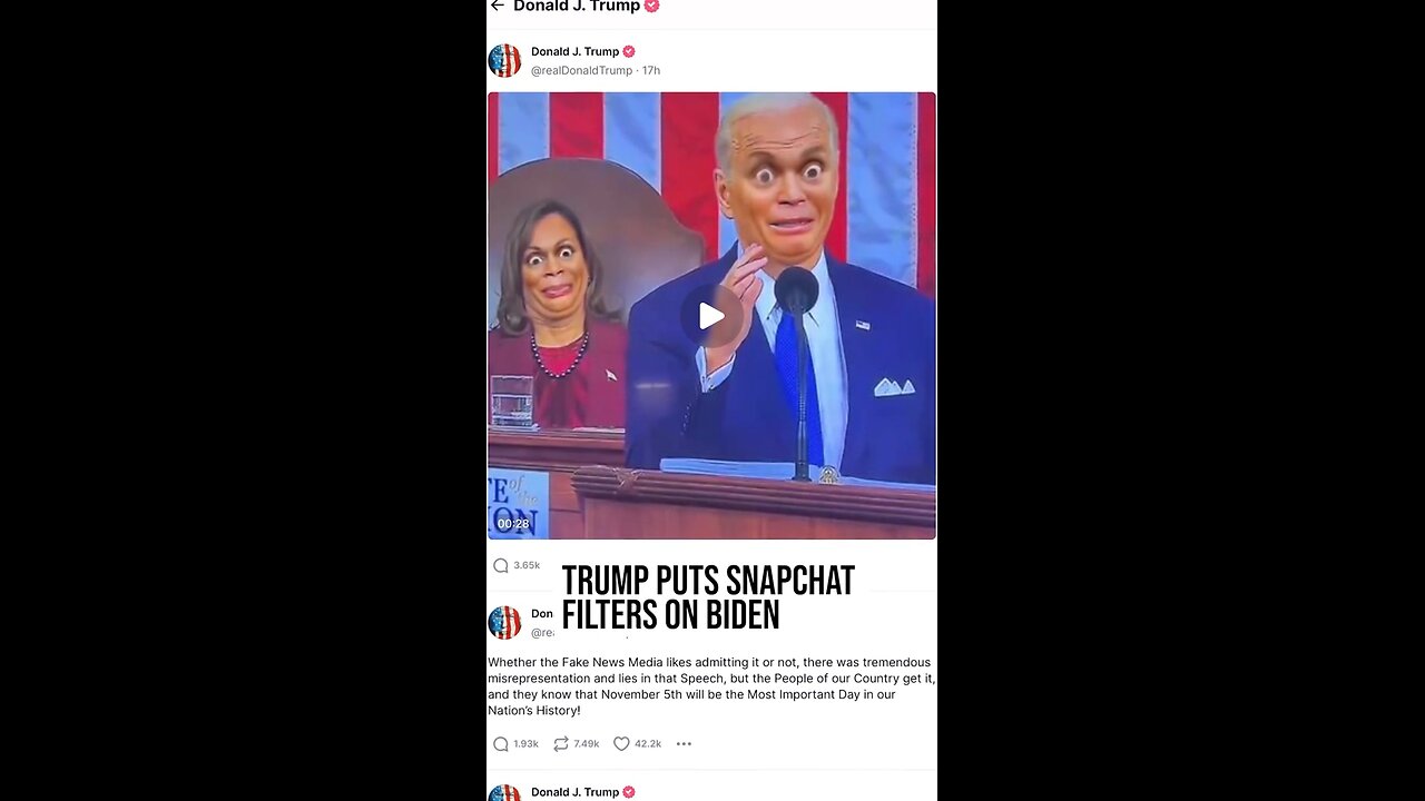 😂 These Snapchat filters Trump put on Biden are priceless! 👇 Try not to laugh, I dare you!