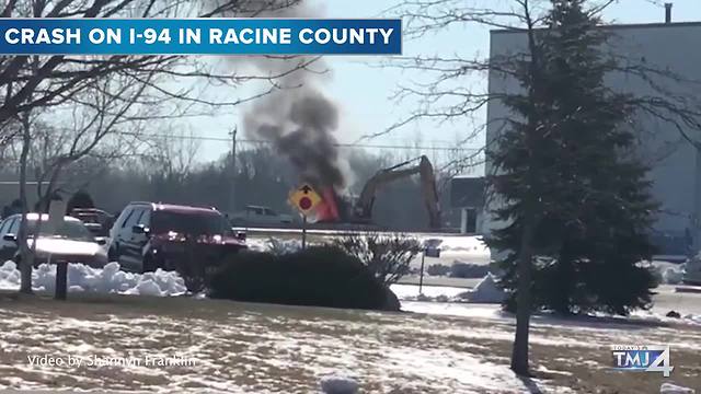 Scenes from the crash on I-94