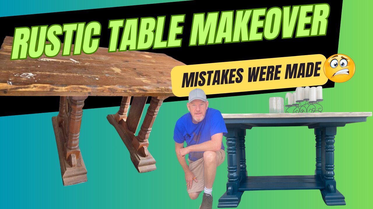 Transforming an Outdated Orange Pine Farmhouse Table into a Kitchen Island