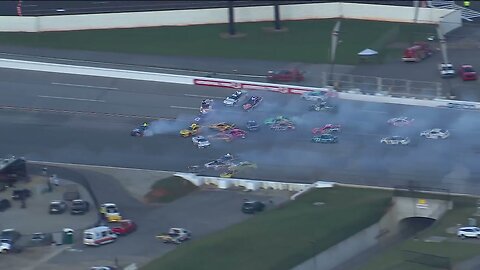 Massive Crash At NASCAR Race At Talladega Speedway Takes Out Nearly The Entire Field Of Cars