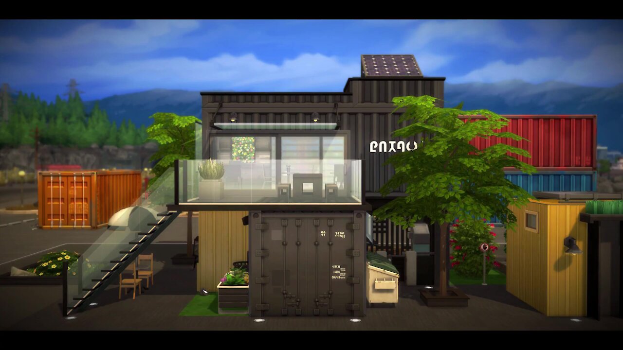 The Buzz Cafe Shipping Container Sims 4 Stop Motion Build