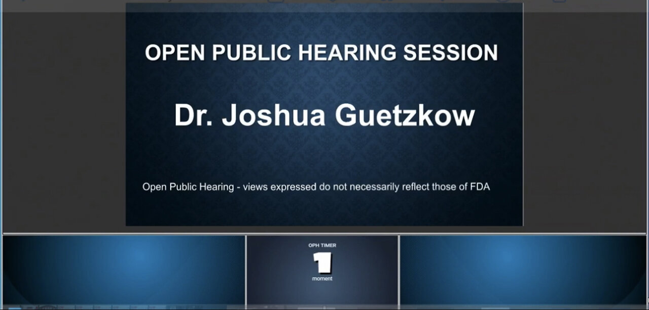 Dr. Joshua Guetzkow - FDA 4/6/2022 meeting - public comment