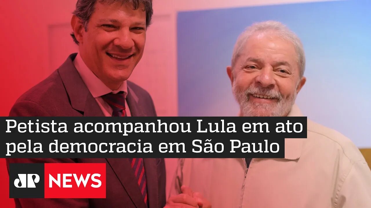 Fernando Haddad discursa sobre disputa presidencial