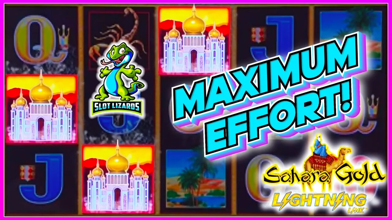 MAX SPIN AWESOMENESS! BIG WIN! WE GO FOR IT! Lightning Link Sahara Gold Slot HIGHLIGHT