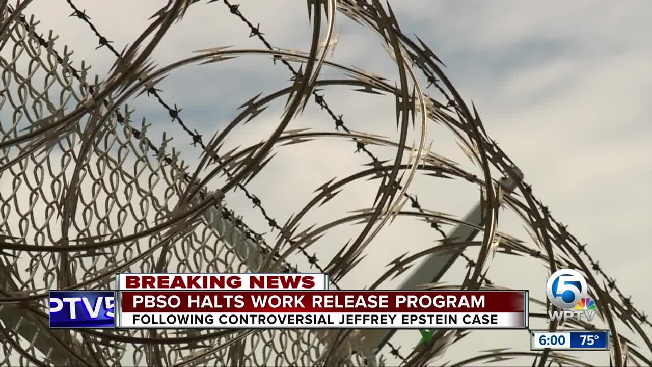 PBSO stops work release program following controversial Jeffrey Epstein case