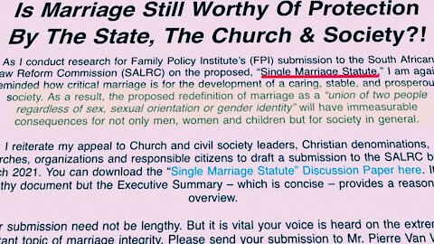 South Africa’s Attempt To Redefine Marriage | 03.02.2021