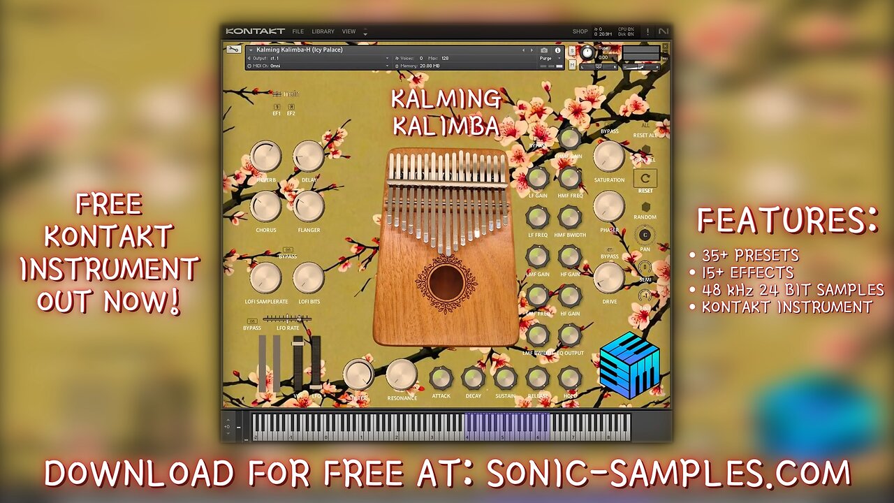 "Kalming Kalimba" Preset Demo (FREE Kontakt Instrument) Soothing Sounds to Express Peaceful Bliss!