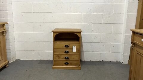 Small Pine Bedside Drawer Unit 4 Drawers (V9204B) @PinefindersCoUk