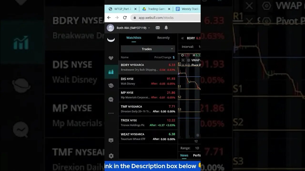 How To Quickly and Easily View a Stock Chart from a Watchlist Stock in Webull