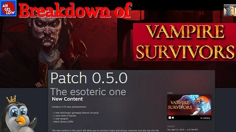 Breakdown of Vampire Survivors Patch 0.5.0! Arcanas, new weapon and stage? Sounds Fun!