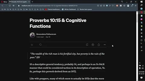 Proverbs 10:15; Proverbs & Cognitive Functions series