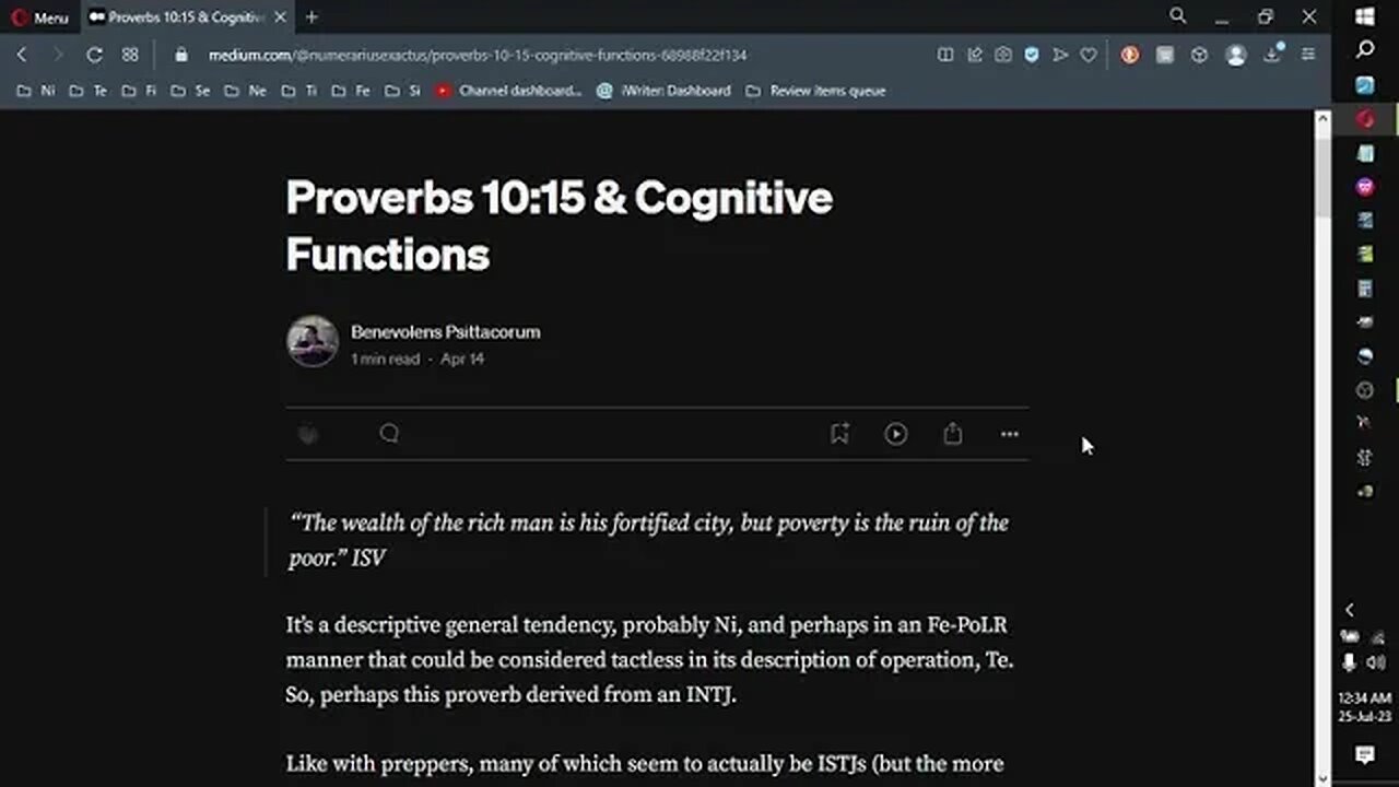 Proverbs 10:15; Proverbs & Cognitive Functions series