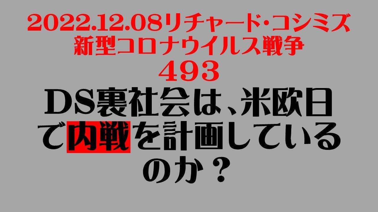 2022.12.08 リチャード・コシミズ新型コロナウイルス戦争４９３