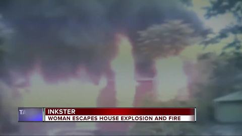 Inkster woman escapes flames that engulf her home after explosion