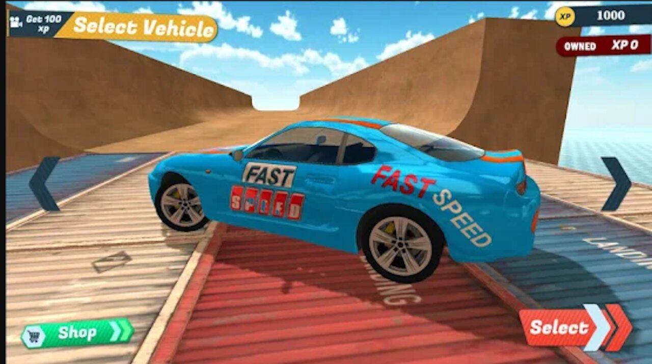 Mega Ramp Stunts Car Racer Track _ Android Gameplay