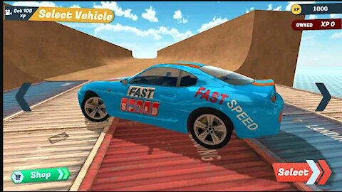 Mega Ramp Stunts Car Racer Track _ Android Gameplay